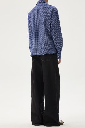 Classic Raw Denim Washed Wide-Leg Jeans for Men â€“ Loose Fit Casual Versatile Long Pants for Spring and Summer Fashion