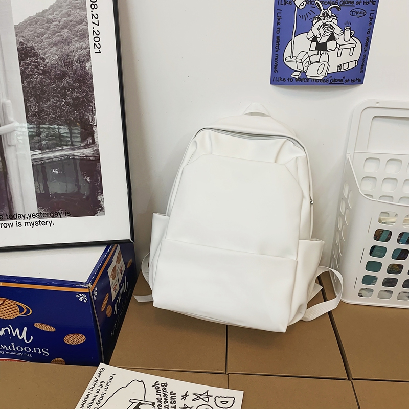 Classic Solid Color Water-Resistant Backpack for Women, High-End Versatile Large-Capacity Student Bag, Trendy Everyday Style Classic Solid Color Water-Resistant Backpack for Women, High-End Versatile Large-Capacity Student Bag, Trendy Everyday Style