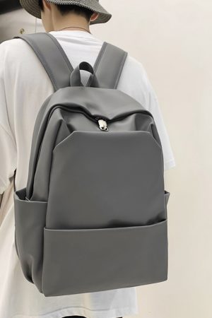 Classic Solid Color Water-Resistant Backpack for Women, High-End Versatile Large-Capacity Student Bag, Trendy Everyday Style