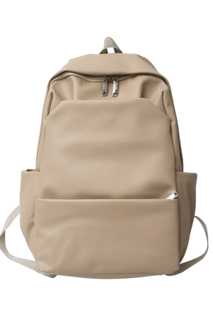 Classic Solid Color Water-Resistant Backpack for Women, High-End Versatile Large-Capacity Student Bag, Trendy Everyday Style