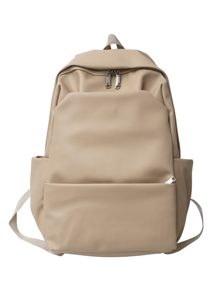 Classic Solid Color Water-Resistant Backpack for Women, High-End Versatile Large-Capacity Student Bag, Trendy Everyday Style Classic Solid Color Water-Resistant Backpack for Women, High-End Versatile Large-Capacity Student Bag, Trendy Everyday Style