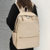 Classic Solid Color Water-Resistant Backpack for Women, High-End Versatile Large-Capacity Student Bag, Trendy Everyday Style