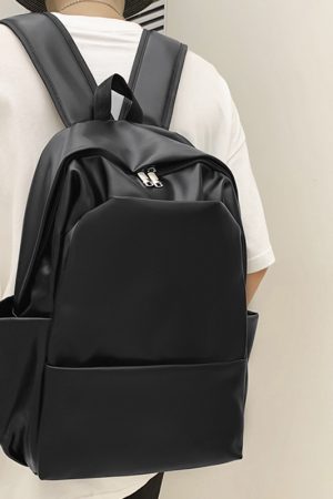 Classic Solid Color Water-Resistant Backpack for Women, High-End Versatile Large-Capacity Student Bag, Trendy Everyday Style