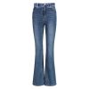 Classic Washed High-Waisted Flared Jeans for Women - Vintage 90s Style, Trendy Casual Denim Trousers