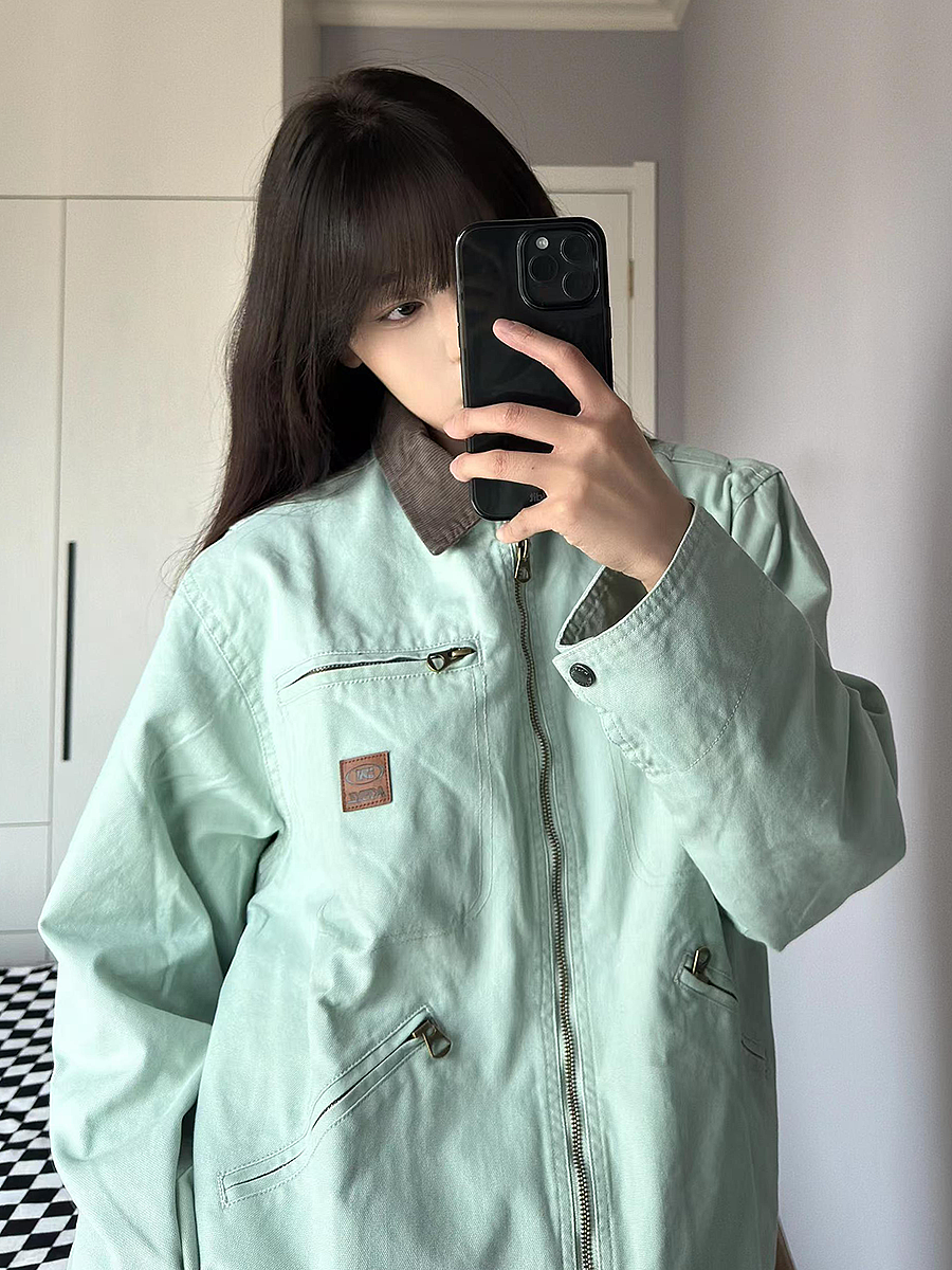 Coffee-Colored Women's Loose Straight-Leg Cargo Pants with Draping - American High Street Casual Floor-Length Style Coffee-Colored Women's Loose Straight-Leg Cargo Pants with Draping - American High Street Casual Floor-Length Style