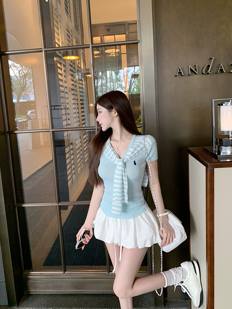 College Style Knitted Cardigan and Top Two-Piece Set - Casual Fashion Essential for Y2K and Korean Style Looks College Style Knitted Cardigan and Top Two-Piece Set - Casual Fashion Essential for Y2K and Korean Style Looks