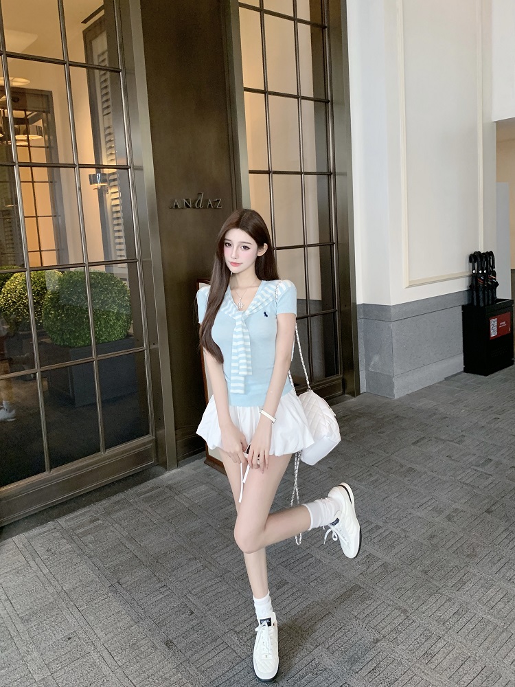 College Style Knitted Cardigan and Top Two-Piece Set - Casual Fashion Essential for Y2K and Korean Style Looks College Style Knitted Cardigan and Top Two-Piece Set - Casual Fashion Essential for Y2K and Korean Style Looks