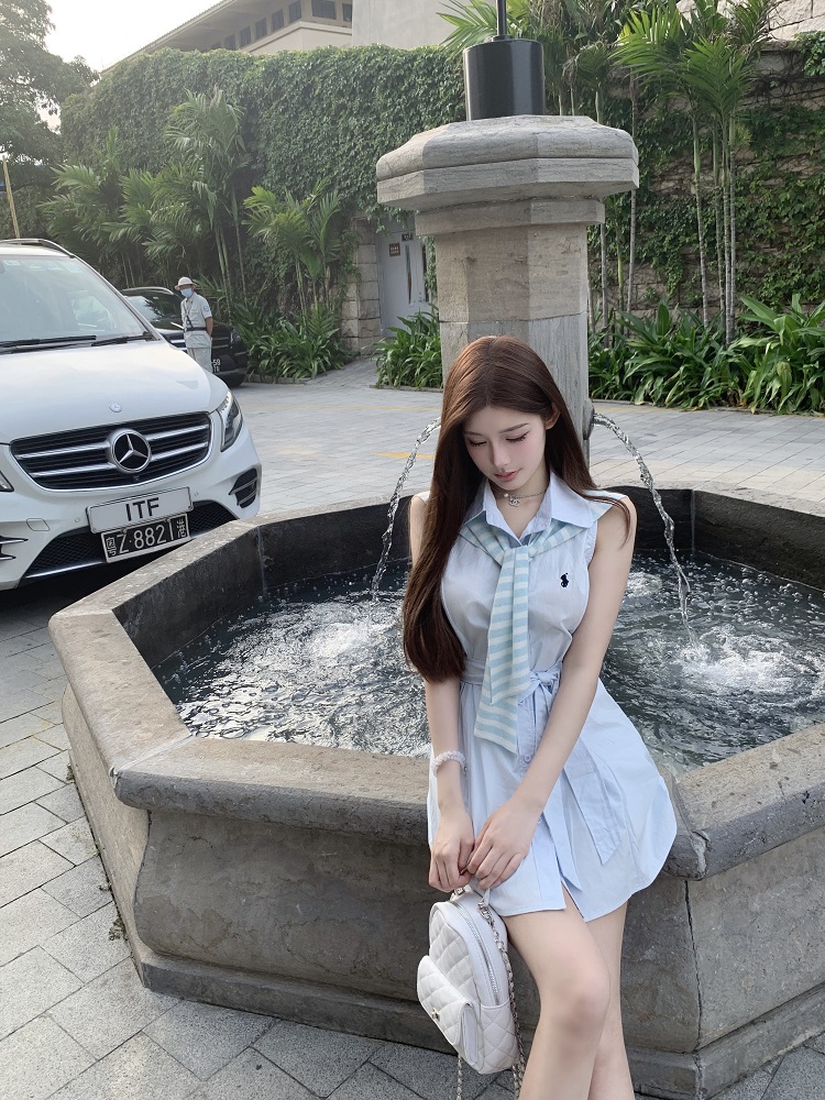 College Style Lapel Shawl Dress - New Arrival Internet Celebrity Fashion, Trendy 90s Inspired Look College Style Lapel Shawl Dress - New Arrival Internet Celebrity Fashion, Trendy 90s Inspired Look