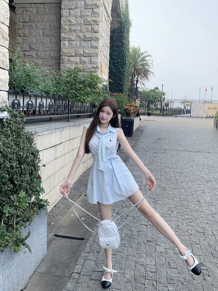 College Style Lapel Shawl Dress - New Arrival Internet Celebrity Fashion, Trendy 90s Inspired Look College Style Lapel Shawl Dress - New Arrival Internet Celebrity Fashion, Trendy 90s Inspired Look