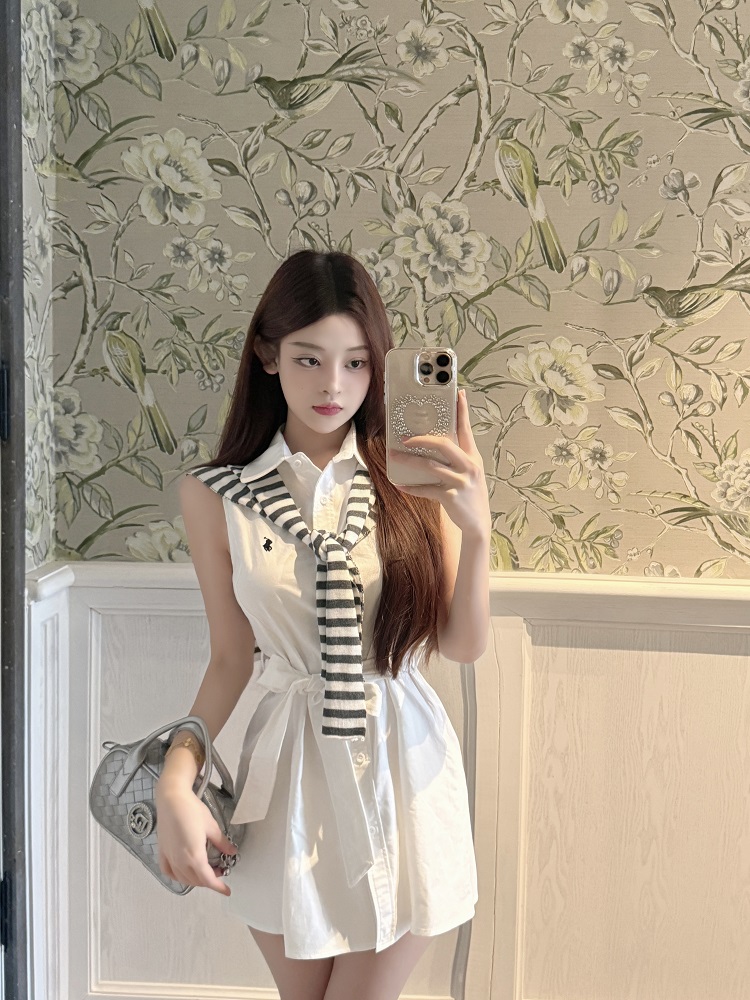 College Style Lapel Shawl Dress - New Arrival Internet Celebrity Fashion, Trendy 90s Inspired Look College Style Lapel Shawl Dress - New Arrival Internet Celebrity Fashion, Trendy 90s Inspired Look