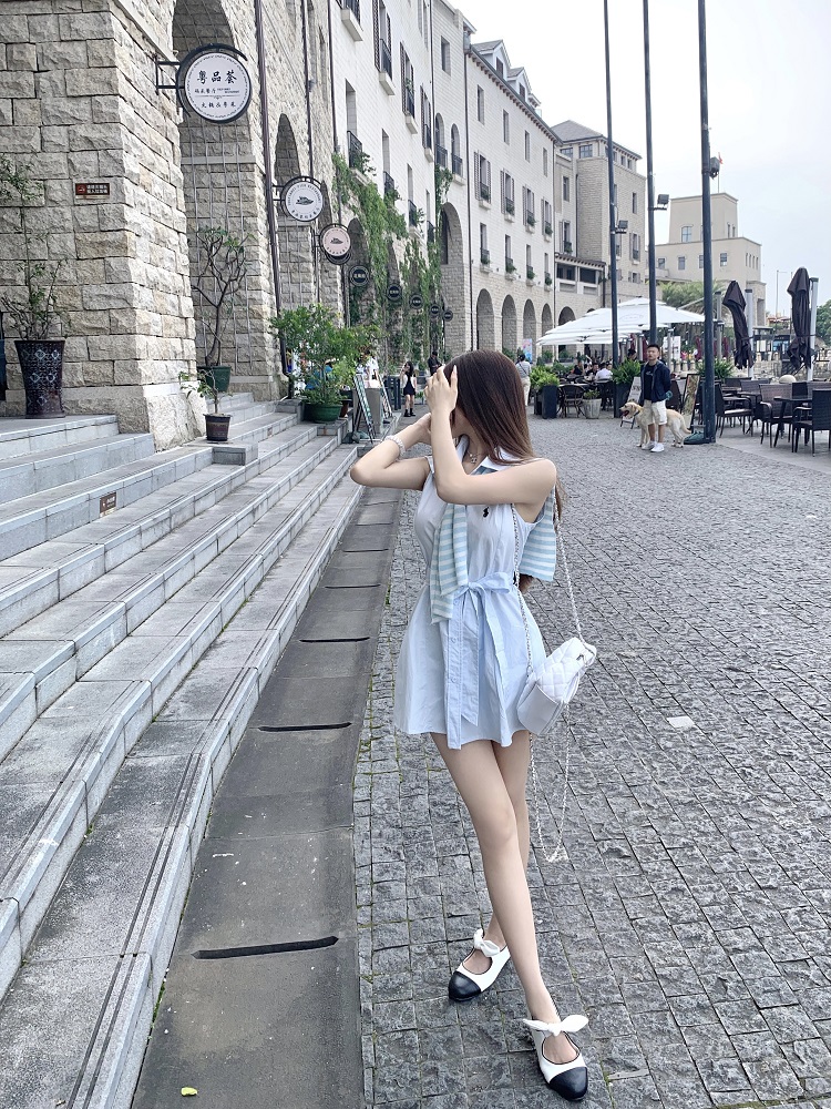 College Style Lapel Shawl Dress - New Arrival Internet Celebrity Fashion, Trendy 90s Inspired Look College Style Lapel Shawl Dress - New Arrival Internet Celebrity Fashion, Trendy 90s Inspired Look
