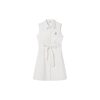 Color-Block Embroidered Sleeveless Shirt Dress for Women - Summer A-Line Waist-Cinching Style, Trendy French Design