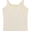 Color-Block Fake Two-Piece Vest for Women with Chest Pads, Summer Ruffled Edge Slim-Fit Camisole Top, Sweet Casual Style