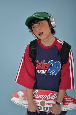 Color-Block Retro Sports Short Sleeve T-Shirt for Summer - Loose Fit Distressed Double Stripe Trendy Style