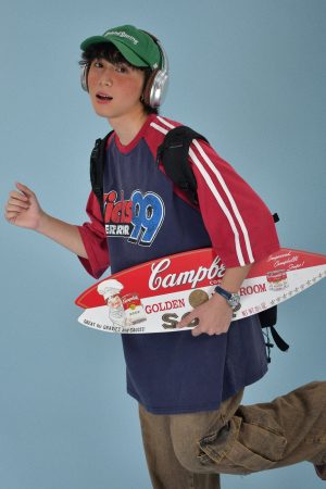 Color-Block Retro Sports Short Sleeve T-Shirt for Summer - Loose Fit Distressed Double Stripe Trendy Style