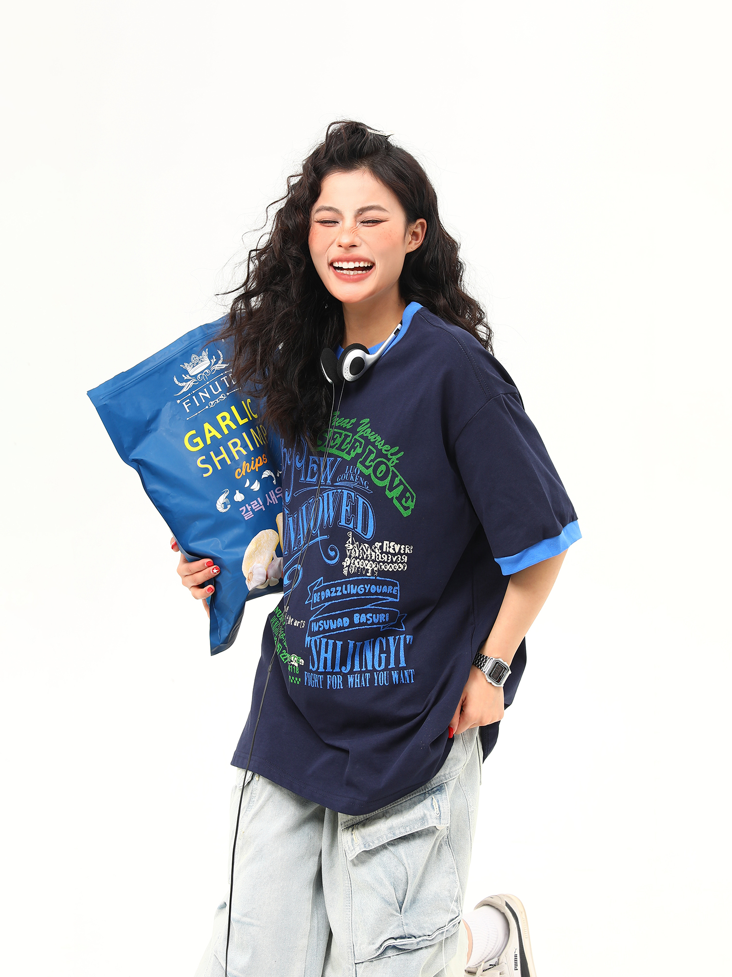 Color Block Round Neck Short Sleeve T-Shirt for Women - Vintage American Style Summer Top, Trendy 90s Inspired Fashion