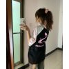 Color-Block Short Sleeve T-Shirt for Girls - Three-Stripe Raglan Design, Summer Fashion for Middle and High School Students