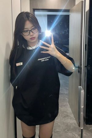 Color-Block Striped Heavy Shoulder Short Sleeve T-Shirt for Girls - American High Street Style, Trendy 2025 Fashion for Teens