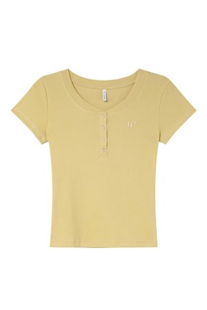 Color-Blocked Embroidered Short-Sleeve Women's T-Shirt - American Retro Style, Slim Fit, Flattering Summer Top