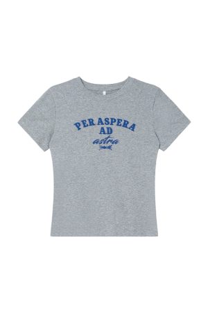 Color-Blocked Letter Printed Slim Fit Short Sleeve T-Shirt for Women - Casual Summer 2025 Round Neck Top, Trendy Everyday Wear