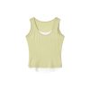 Color-Blocking Faux Two-Piece Vest for Women - Summer Slim Fit Sleeveless Outerwear, Casual Chic Style