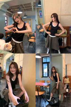 Color-Blocking Faux Two-Piece Vest for Women - Summer Slim Fit Sleeveless Outerwear, Casual Chic Style