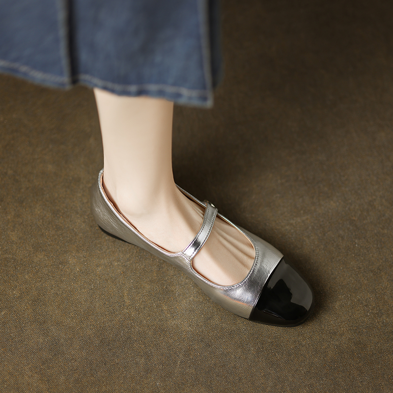 Color-Blocking One-Strap Mary Jane Shoes for Women - Versatile Flat Style for 2025, Trendy and Chic Footwear Color-Blocking One-Strap Mary Jane Shoes for Women - Versatile Flat Style for 2025, Trendy and Chic Footwear