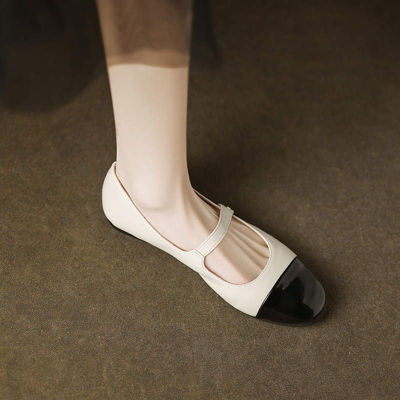 Color-Blocking One-Strap Mary Jane Shoes for Women - Versatile Flat Style for 2025, Trendy and Chic Footwear Color-Blocking One-Strap Mary Jane Shoes for Women - Versatile Flat Style for 2025, Trendy and Chic Footwear