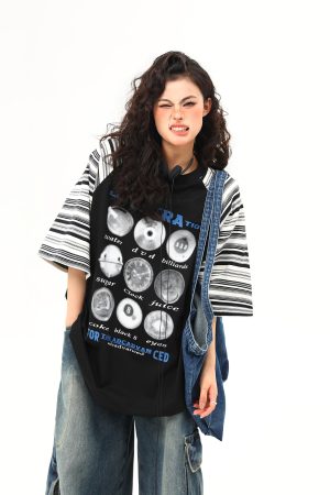 Color-Blocking Raglan Short Sleeve T-Shirt for Men and Women - Trendy Summer Couple Top, American Street Style Fashion