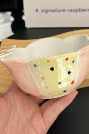 Colorful Ceramic Rice Bowl - High-Temperature Underglaze, Aesthetic Fruit Bowl, Elegant Tableware for Individual Use