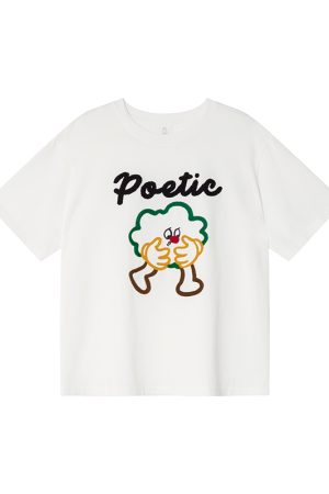 Colorful Embroidered Dog T-Shirt for Women - Summer Loose Fit Pure Cotton Short Sleeve Top, Cute and Fun Pet Lover Style