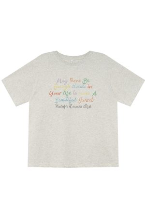 Colorful Letter Print Short Sleeve T-Shirt for Women - Summer Loose Slimming Top, Trendy Niche Design, Casual Streetwear Fashion