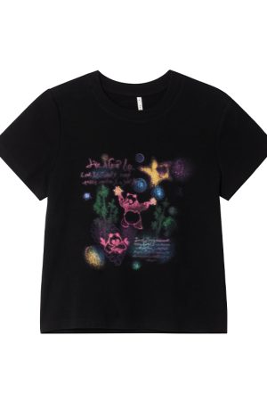 Colorful Panda Print Loose Fit T-Shirt for Women - Summer Short and Long Sleeve Top, Petite Style, Cute Casual Wear