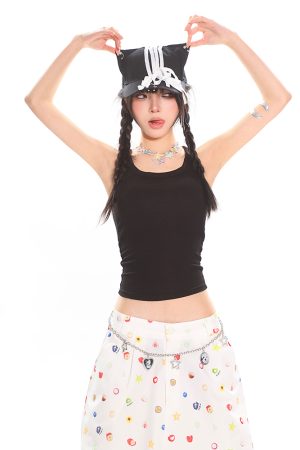 Colorful Summer Tank Top for Women - Slim Fit High-Quality Dopamine Movement Design, Trendy Casual Wear, Y2K Style