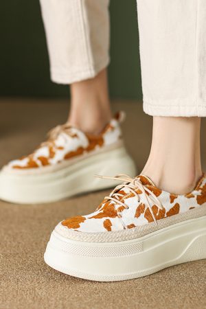 Comfortable 6cm Italian-Style Color-Block Woven Leather Soft Sole Shoes for Women - Thick-Soled Fashion Footwear