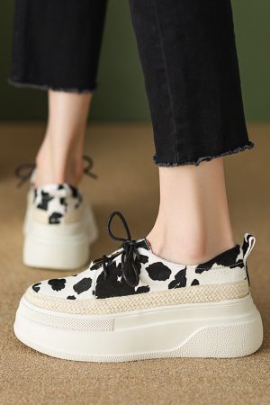 Comfortable 6cm Italian-Style Color-Block Woven Leather Soft Sole Shoes for Women - Thick-Soled Fashion Footwear