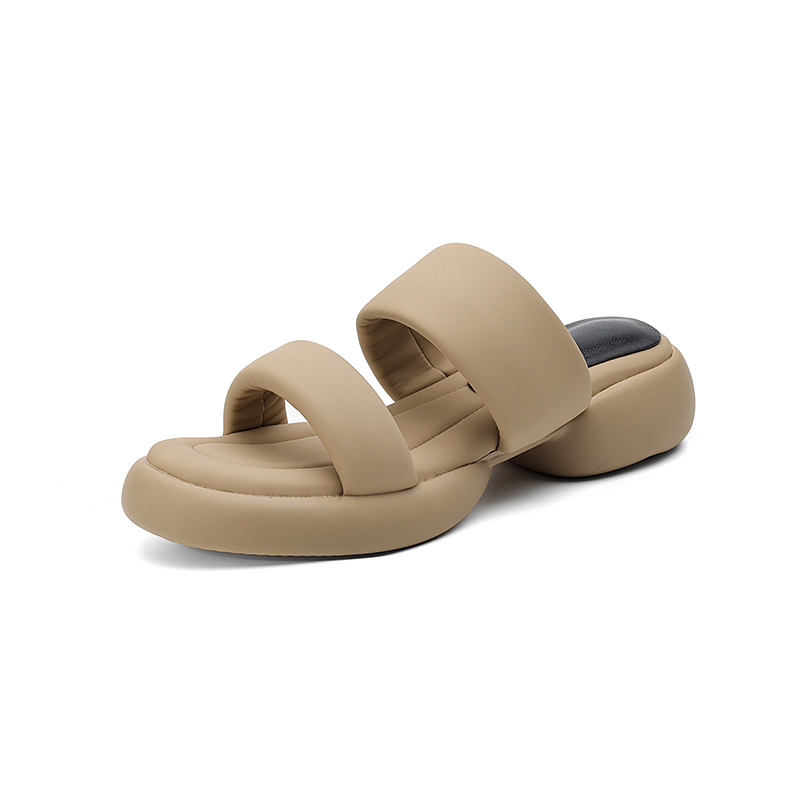 Comfortable Women's Summer Sandals with French Mid-Heel, Thick Soft Sole, Italian Corso Venezia Style for Outdoor Wear Comfortable Women's Summer Sandals with French Mid-Heel, Thick Soft Sole, Italian Corso Venezia Style for Outdoor Wear