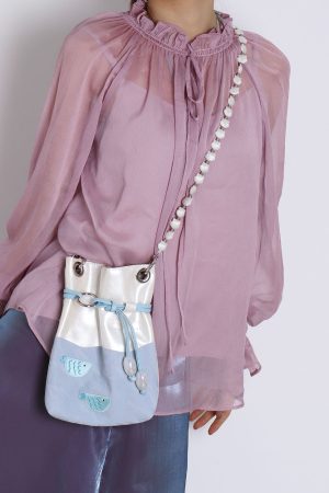 Compact Beaded Fish Tank Bag for Women - 2025 Summer Crossbody Phone Bag, Cute Small Shoulder Bag