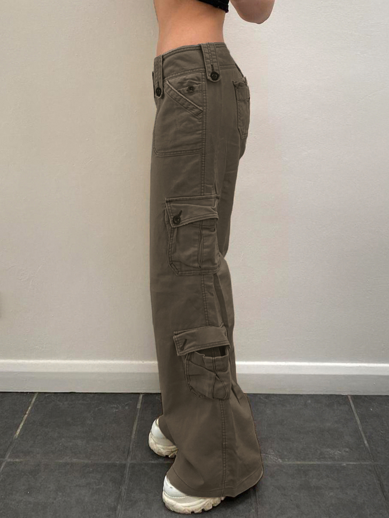 Cool Girl Low Waist Cargo Pants for Women, Edgy Androgynous Multi-Pocket Vintage Wide-Leg Straight Pants, Y2K Heavy-Duty Style Cool Girl Low Waist Cargo Pants for Women, Edgy Androgynous Multi-Pocket Vintage Wide-Leg Straight Pants, Y2K Heavy-Duty Style