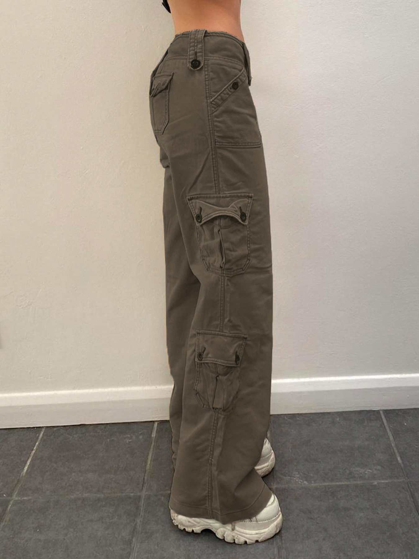 Cool Girl Low Waist Cargo Pants for Women, Edgy Androgynous Multi-Pocket Vintage Wide-Leg Straight Pants, Y2K Heavy-Duty Style Cool Girl Low Waist Cargo Pants for Women, Edgy Androgynous Multi-Pocket Vintage Wide-Leg Straight Pants, Y2K Heavy-Duty Style