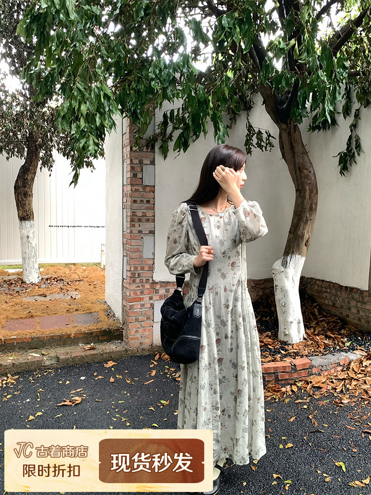 Cool Sky Blue Silk Linen Dress for Women, Vintage Autumn Puff Sleeve, Waist-Defined Long Dress, Y2K Fashion, Elegant Casual Wear Cool Sky Blue Silk Linen Dress for Women, Vintage Autumn Puff Sleeve, Waist-Defined Long Dress, Y2K Fashion, Elegant Casual Wear