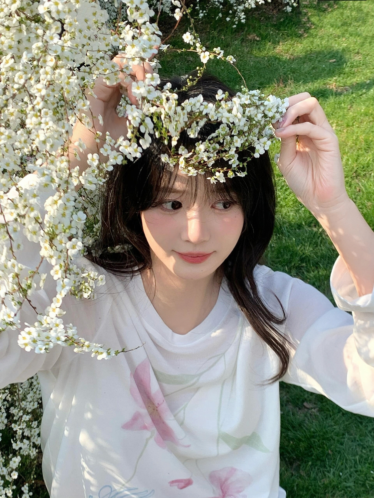 Cool Summer Tencel Printed Loose T-Shirt for Sun Protection - Trendy Mid-Length Top for Spring/Summer Style Cool Summer Tencel Printed Loose T-Shirt for Sun Protection - Trendy Mid-Length Top for Spring/Summer Style