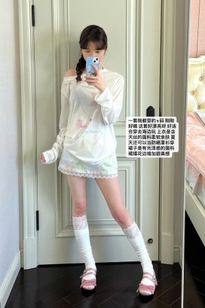 Cool Summer Tencel Printed Loose T-Shirt for Sun Protection - Trendy Mid-Length Top for Spring/Summer Style