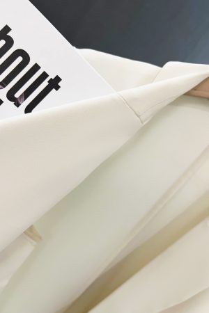 Cream Short Sleeve Blazer with Metal Buttons - British Style Professional Suit for Women - 2025 Summer Fashion Trend