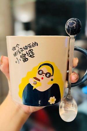 Creative Quirky Ceramic Mug for Goddess Day Birthday Gift | Cute Stylish Home Water Cup for Girls