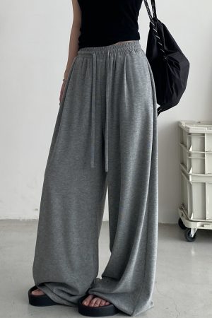 Crispy Soft Wide-Leg Pants for Spring & Autumn - Casual Loose Draped Design, Perfect for Lazy Days and Effortless Style
