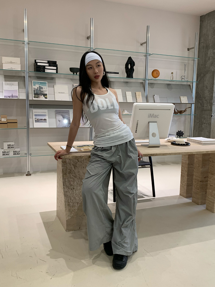 Cross-Back Tank Dress in Semi-Transparent Tencel with Dollcore Print, High Comfort Stretch Fabric for Aesthetic Style Cross-Back Tank Dress in Semi-Transparent Tencel with Dollcore Print, High Comfort Stretch Fabric for Aesthetic Style