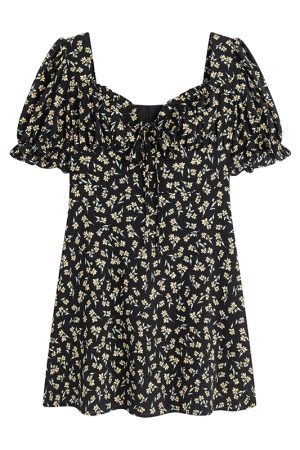 Curvy Floral Tea Break Slimming Sexy Waist-Defined Sling Dress - 90s Inspired Summer Fashion