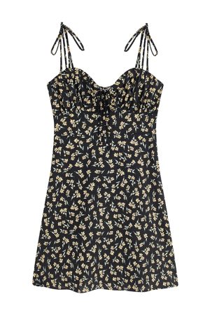 Curvy Floral Tea Break Slimming Sexy Waist-Defined Sling Dress - 90s Inspired Summer Fashion