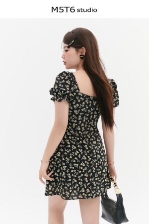 Curvy Floral Tea Break Slimming Sexy Waist-Defined Sling Dress - 90s Inspired Summer Fashion